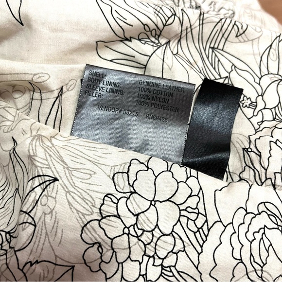 Wilsons Leather Cream Topstitched Diamond Pattern  Ivory Leather Jacket XL - Picture 12 of 12